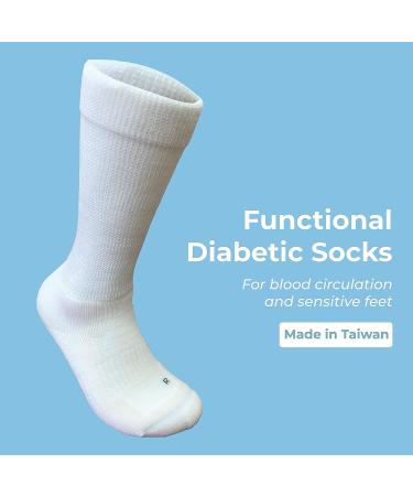 M Magic Diabetic Crew Socks - Loose Fitting Seamless Non-Binding Cushioned - Men Women - Large Black - Buy Online on GoSupps.com
