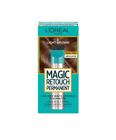 L'Oreal Paris Magic Retouch Permanent Root Concealer Touching Up Grey Hair Dye Light Brown 6 95 g (Pack of 1) 6 Light Brown
