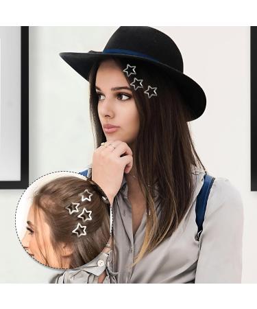 Star Snap Hair Clips 50 Pcs Silver Star Hair Clips Barrettes Small Metal Stars Snap Hairclips Barrette Accessories for Girls Women - Buy Online on GoSupps.com