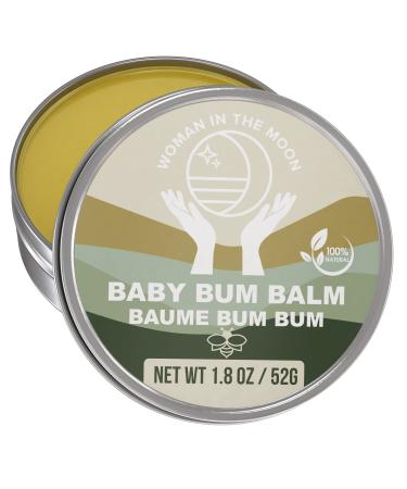Organic Baby Bum Balm - For Baby's Sensitive Little Bum   Woman In The Moon - Safe  Natural Skin Care   Moisturizing Balm to Promote Skin Health (1 Pack)