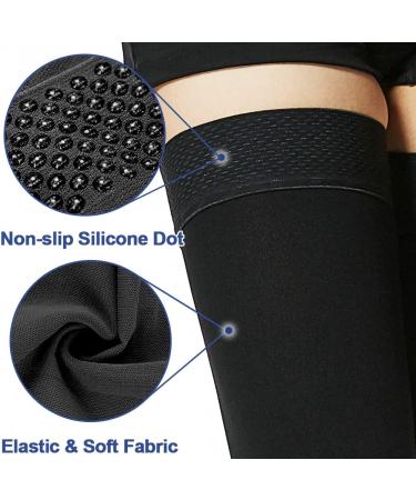Beister 20-30 mmHg Compression Stockings for Men & Women - Thigh High Medical Socks for Varicose Veins, Edema, Flight - Large, Closed Toe (1 Pair) Black - Buy Online on GoSupps.com