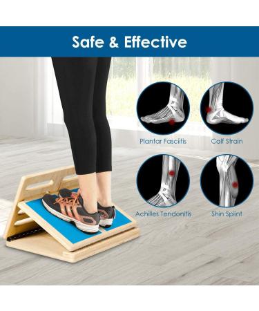 Goplus Slant Board - 4-Level Adjustable Wooden Incline Stretch Board | 350lbs Capacity | Anti-Skid Surface | Blue - Buy Online on GoSupps.com