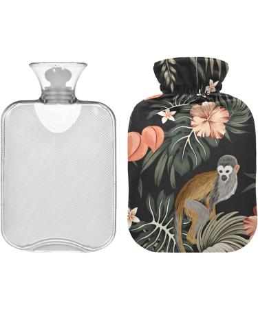 Naanle Hawaii Flower Monkey Hot Water Bottle - 1L Transparent Cover | Heat & Cold Therapy for Pain Relief - Buy Online on GoSupps.com