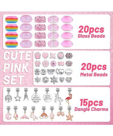Flasoo DIY Charm Bracelet Making Kit for Teen Girls - Unicorn Mermaid Pink Craft Gifts for Birthday & Holidays - Buy Online on GoSupps.com