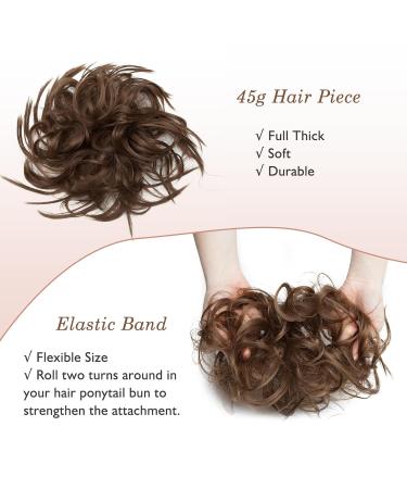 TESS Voluminous Messy Bun Hairpiece - 45g Hair Tie with Elastic Band for Women & Girls (Ash Brown) - International Shipping Available - Buy Online on GoSupps.com