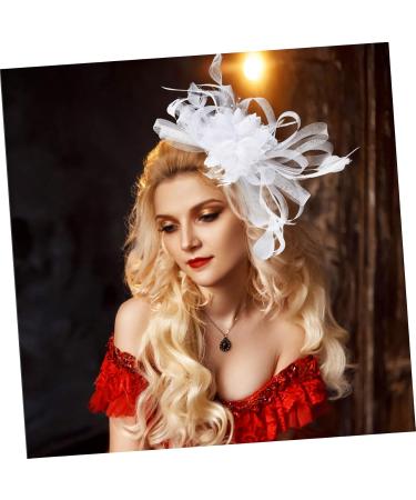 OFFSCH 1pc Hat Barrette Bride Hair Clip Womens Headbands Party Veil Headband Bride Headband Women Fascinator Hat Creative Hairpins Women's White Wedding Artificial Top Hat One Size White - Buy Online on GoSupps.com