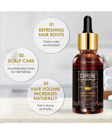 Hair Growth Serum with Caffeine, Biotin, and Castor Oil - 1.8 Fl Oz | Strengthen, Thicken, and Repair Dry Damaged Hair - Buy Online on GoSupps.com