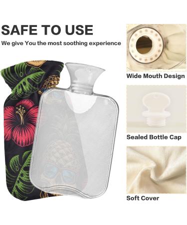 Naanle Hawaii Flower Skull Heat Flashing Transparent Hot Water Bottle - 1L Hand/Foot Warmer for Pain Relief & Cold Therapy - Buy Online on GoSupps.com