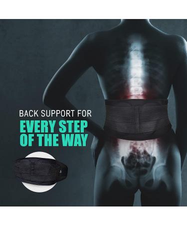 AllyFlex Sports Y-Suspenders Back Support Belt with 3D Lumbar Pads - Medium Size M (30''-37'') | Compression Lumbar Support Brace for Lower Back Pain with Breathable Lining - Buy Online on GoSupps.com
