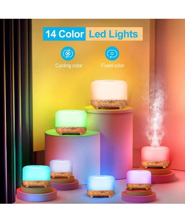 YIKUBEE 500ml Essential Oil Diffuser with 6x10mL Oils - Aromatherapy & Humidifier for Large Room | Wood Grain Design - Buy Online on GoSupps.com