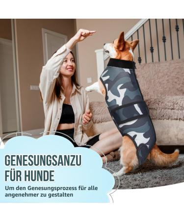Eyein Dog Recovery Suit - Breathable Soft One-Piece with Zipper & Belt for Wound Protection | Camouflage XL for Pets - Buy Online on GoSupps.com