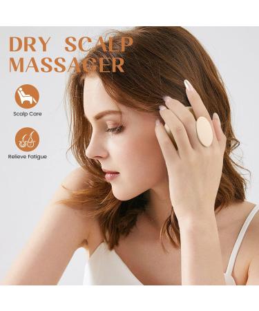 Silicone Scalp Massager Shampoo Brush for Wet & Dry Hair Care | Exfoliating Shower Brush for Dandruff Removal & Hair Growth - Beige - Buy Online on GoSupps.com
