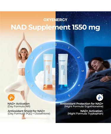OxyEnergy NAD Supplement Anti-Aging & Cellular Renewal 28 Packets & Triple Magnesium Complex Magnesium Glycinate 300mg 90 Capsules - Buy Online on GoSupps.com