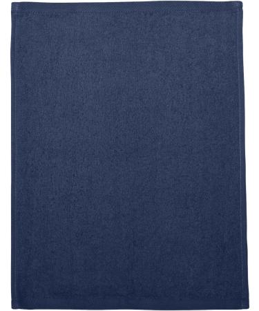 Q-Tees Navy Hemmed Fingertip Towel 11 x 18 - 12 Pack - Buy Online on GoSupps.com