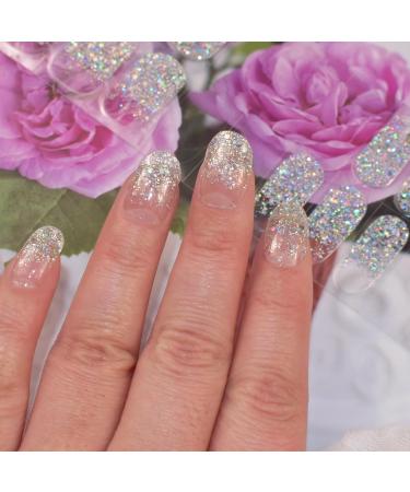 Buy Semi Cured Gel Nail Strips | Glitter Sequins Nail Stickers & Transparent Full Nail Wraps for Stunning Nail Art Design - International Shipping Available - Buy Online on GoSupps.com