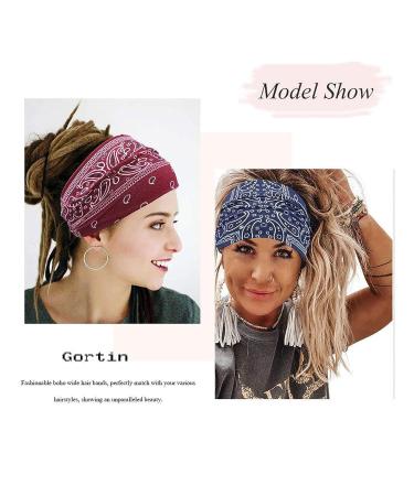 Metyond Stretchy Headbands for Women - Set of 6 Soft Headbands for Yoga, Non Slip Grip, Perfect for All Activities and Hair Types - Flower Cashew Design - 6 pc Headband Set - Buy Online on GoSupps.com