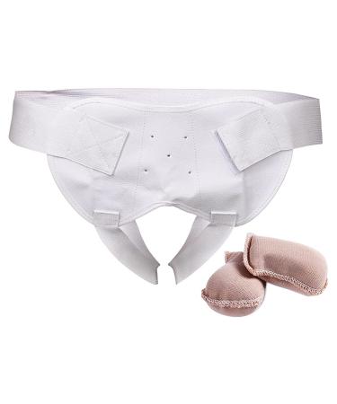 Samnuerly inguinal hernia belt hernia support belts with compression pads for men and women delivered for effective containment of the inguinal hernia hernia girdle (color: adults)