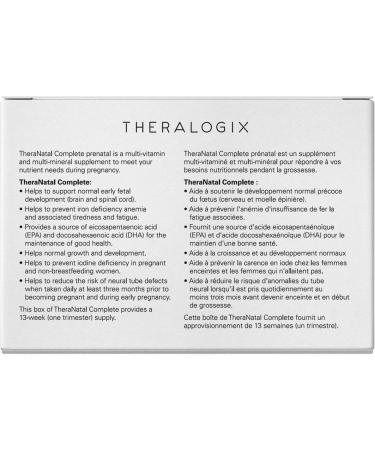 Theralogix - TheraNatal Complete - Prenatal Vitamin & Mineral Supplement - Core Nutrients with DHA Vitamin D3 Folate Iodine Choline Iron Vitamin B6 & More - 182 Tablets + 91 Softgels - Buy Online on GoSupps.com