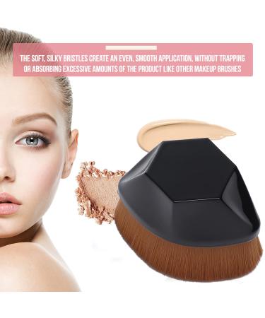 Premium Kabuki Hexagon Foundation Makeup Brush for Liquid, Cream, and Powder Blush - Black | With Storage Case - Buy Online on GoSupps.com