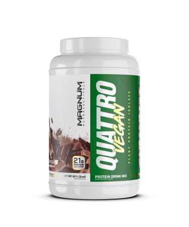 Magnum Vegan Quattro Plant-Based Protein Powder by Magnum- Chocolate Flavor 2lb