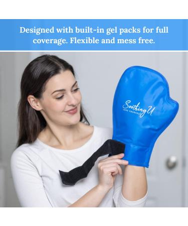 Soothing Hot and Cold Hand Therapy Gloves with Inner Finger Gel Pack - Pain Relief for Neuropathy, Arthritis, Carpal Tunnel - One Size Fits All - Buy Online on GoSupps.com