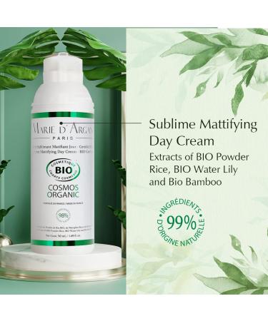 Buy MARIE D ARGAN Sublime Mattifying Day Cream - Organic Vegan Anti-Aging 50ml - Reduces Blemishes & Controls Shine Worldwide Shipping - Buy Online on GoSupps.com