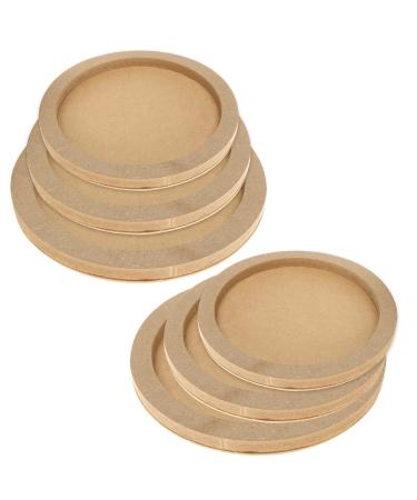 6 Pcs Round Wood Canvas Boards for Painting  3 Different Sizes of Wooden Canvas Panels  Unfinished Wood Cradled Painting Panel Boards for Arts  Craft  Painting (7.8  9.8 11.8 Diameter)