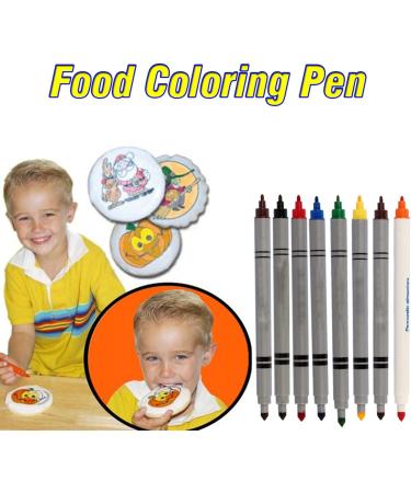 Food Coloring Markers Multi-Color Food Writing Pens Transfer Edible Black Coloring Pens Fine-Pointed Edible Markers Used for Fondant Cake Chocolate Blue - Buy Online on GoSupps.com