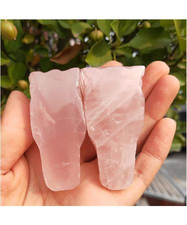 2pcs Handwork Natural Rose Crystal Dragon Pink Quartz Stone and Crystals Natural Luster - Buy Online on GoSupps.com
