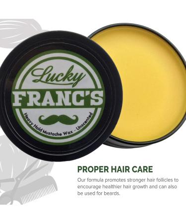 Lucky Franc's Unscented Mustache Wax - Strong Hold Men's Styling Wax - 2 Ounces - Buy Online on GoSupps.com