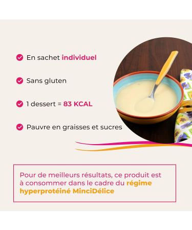 Vanilla flavored protein dessert cream - Value pack of 20 high-protein desserts - In sachets to prepare - Gluten-free - Slimming dessert - Buy Online on GoSupps.com