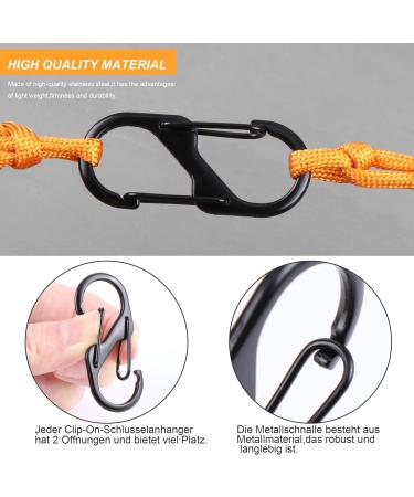 36 Pieces Mini Carabiner Hooks - Metal 8-Shaped Doppelkarabiner for Camping & Home Use (Black) - Buy Online on GoSupps.com