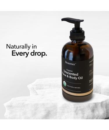 Unscented Face & Body Oil - USDA Organic Carrier Oil 240ml | Natural Skincare Hydrating & Nourishing - Buy Online on GoSupps.com