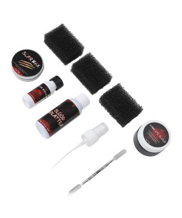 ACOGEDO Special Effects Scar Wax Kit for Realistic Fake Wounds with Spatula and Blood Gel for Halloween Parties Skin Safe Make up Scar Wax Kit for Cuts and Injuries