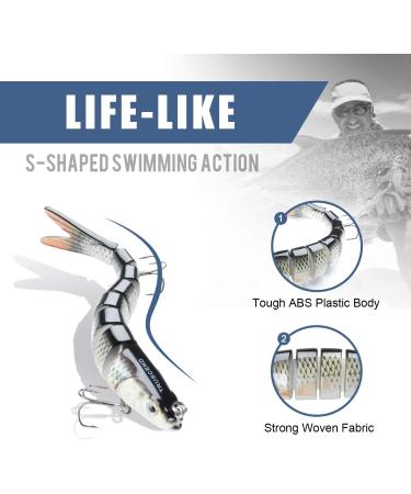 TRUSCEND Multi Jointed Swimbaits - Lifelike Fishing Lures for Bass Trout - Slow Sinking Bionic Swimbaits - Freshwater and Saltwater - A1-5.5inch - 0.95oz - Buy Online on GoSupps.com