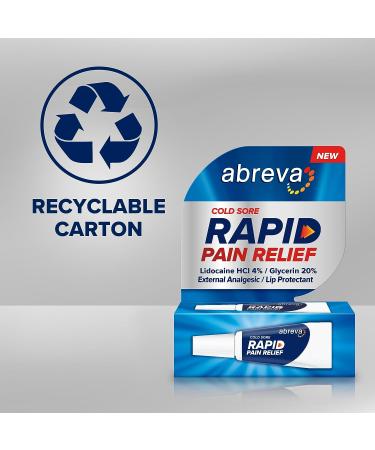 Abreva Cold Sore Treatment Cream - Rapid Pain Relief - 3g Tube - Buy Online on GoSupps.com