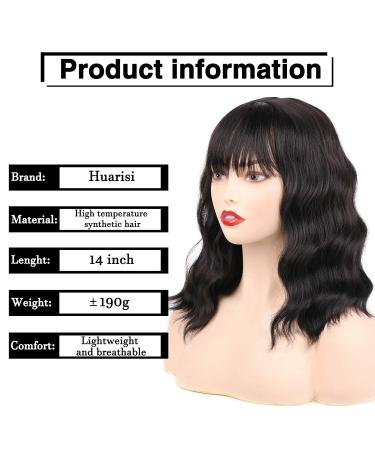 Buy Huarisi 14 Synthetic Bob Wig - Short Hair with Middle Part & Fringe Bangs | Heat Resistant Natural Hairline | Perfect for Daily Wear Parties & Halloween | 1 Pack #2 - Buy Online on GoSupps.com