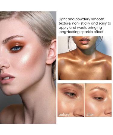 3 Colors Shimmer Highlighter Powder - Fairy-Like Patting Powder for Face & Body Makeup (01) - Buy Online on GoSupps.com