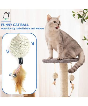 Cat Scratching Post with Sisal Rope, Arch Self Groomer, and Plush Cover - Ideal for Indoor Cats and Kittens - Buy Online on GoSupps.com