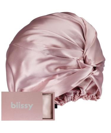 Blissy Silk Bonnet For Sleeping For Long And Curly Hair - 100% Pure Mulberry Silk 22 Momme 6a High-grade Fibers - Satin Bonnet And Hair Cap For Sleeping - Satin Bonet Sleep Cap For Women And Men Pink