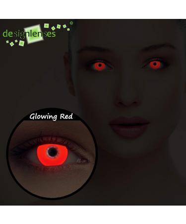Bright Red Halloween The Purge Costume UV Light Contact Lenses - Glow in the Dark Soft Black Light Color 1 Pair - Buy Online on GoSupps.com