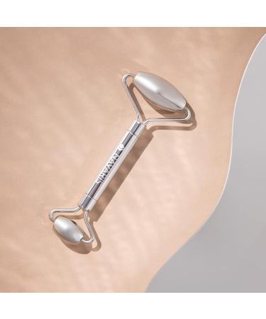 Navaris Stainless Steel Face Roller Scooter - Dual-Head Massage Device with Large & Small Rollers - Enhance Your Skincare Routine - Buy Online on GoSupps.com