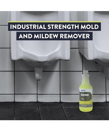 GONE Instant Mold & Mildew Remover - Industrial-Strength 12.5% Bleach Cleaner for Shower Bathroom Outdoor Furniture & More - 1 Quart Spray Bottle - Buy Online on GoSupps.com