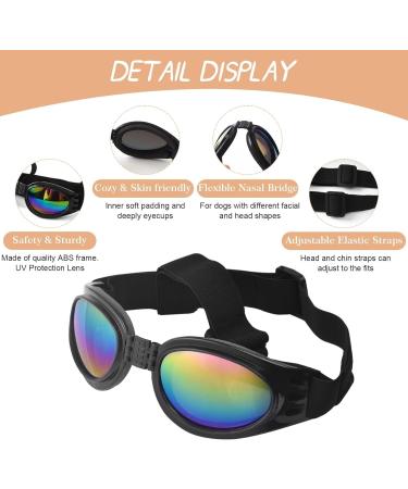 Dog Goggles Dog Sunglasses Adjustable Strap for Waterproof Windproof UV Protection Sunglasses for Dog for Go out Travel Skiing Swim (Black) - Buy Online on GoSupps.com