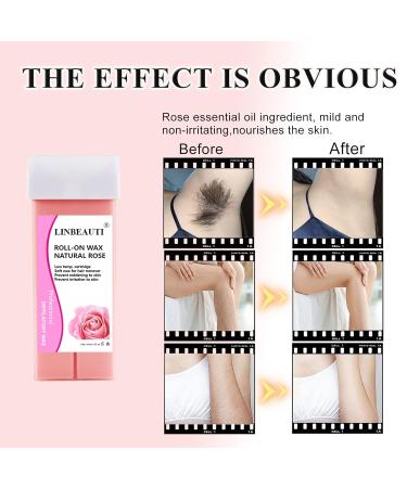 LINBEAUTI Rose Roll-On Wax Refill 4 Pack for Hair Removal - Ideal for Hands, Legs, and Bikini - Fits Wax Heaters - Buy Online on GoSupps.com