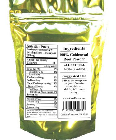 Organic Goldenseal Root Powder - 4.2 oz | 240 Servings - Buy Online on GoSupps.com
