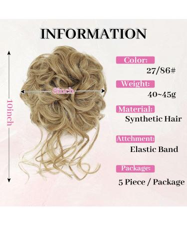 Fulang 5-Pack Large Bun Hairpieces with Elastic Band - Wavy Natural Synthetic Hair Scrunchies for Women - Messy Bun Hair Extensions & Updos (27/86) - Buy Online on GoSupps.com