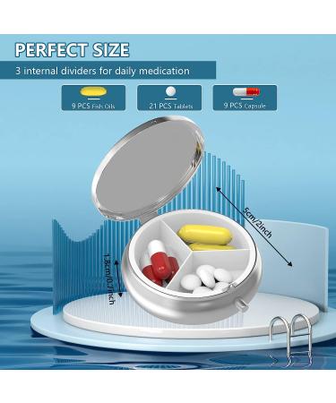 Portable 3-Compartment Pill Box - Cute Cat Design | Metal Vitamin Organizer for Travel | Unique Gift Idea - Buy Online on GoSupps.com