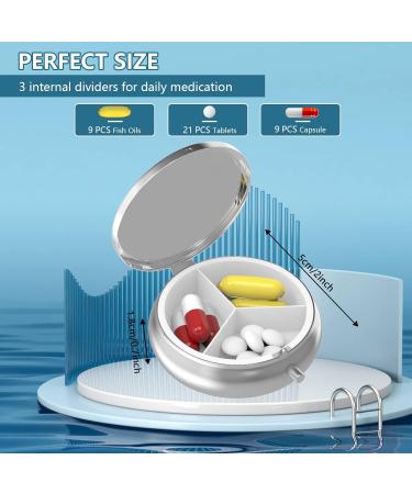 Portable 3-Compartment Pill Organizer - Van Gogh Almond Blossom Design | Unique Gift for Vitamins & Medications - Buy Online on GoSupps.com