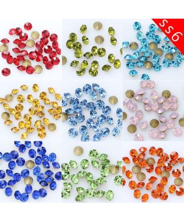 144p ss6 2mm Point foiled Back czech Crystal Rhinestone diamante faceted Glass stone Nail Art sparkling Gem beads jewelry design - Buy Online on GoSupps.com